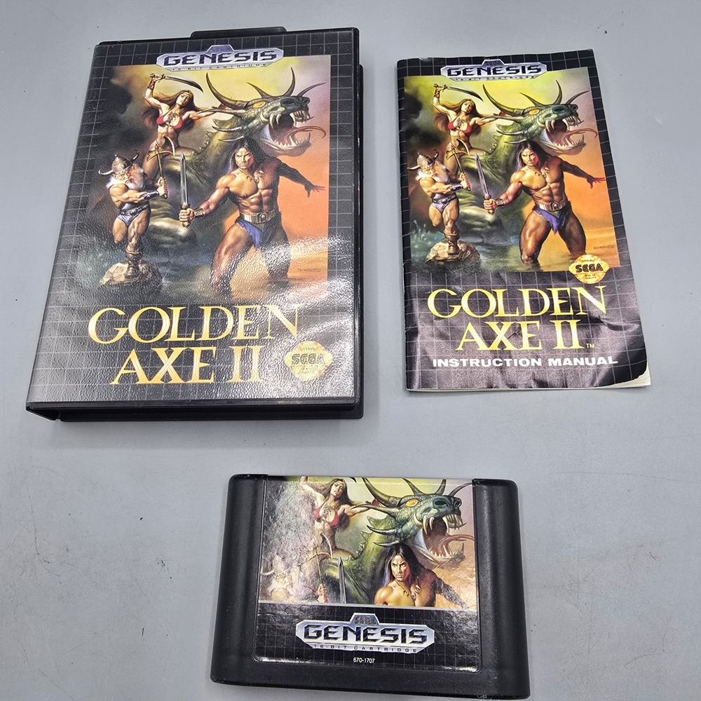 Golden Axe II Sega Genesis Game Complete CIB Case Manual 16-Bit Cartridge OEM